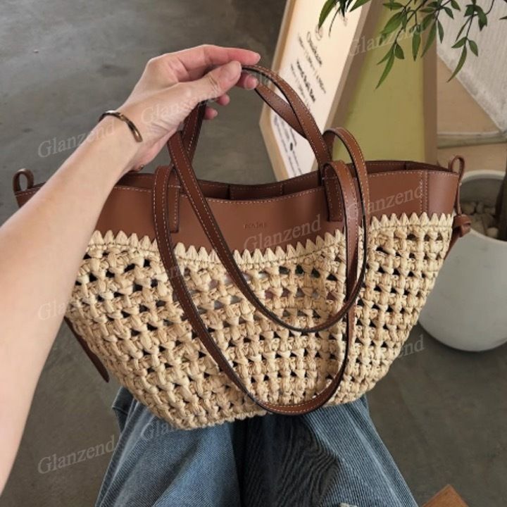 夏に大活躍♪希少【POLENE】《Cyme Mini》ラフィア トートバッグ