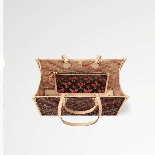 【LV× 村上隆】オンザゴー GM チェリーモノグラム トートバッグ ルイ·ヴィトン】「LOUIS VUITTON × MURAKAMI」第3章よりブラウン