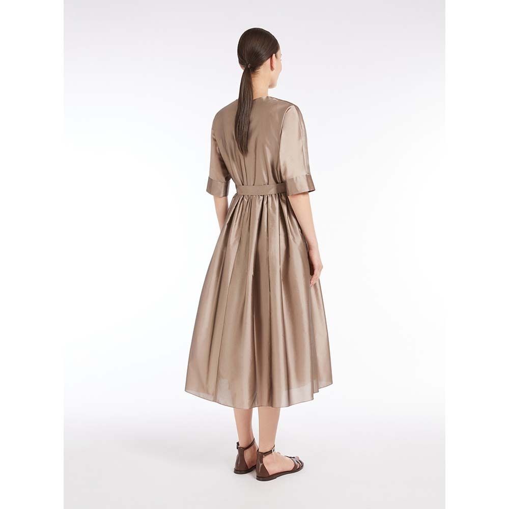 VIP価格【S Max Mara】サラ Vネック プリーツ ドレス S MAX MARA VIOLAロングシルクオーガンザドレス (S Max Mara