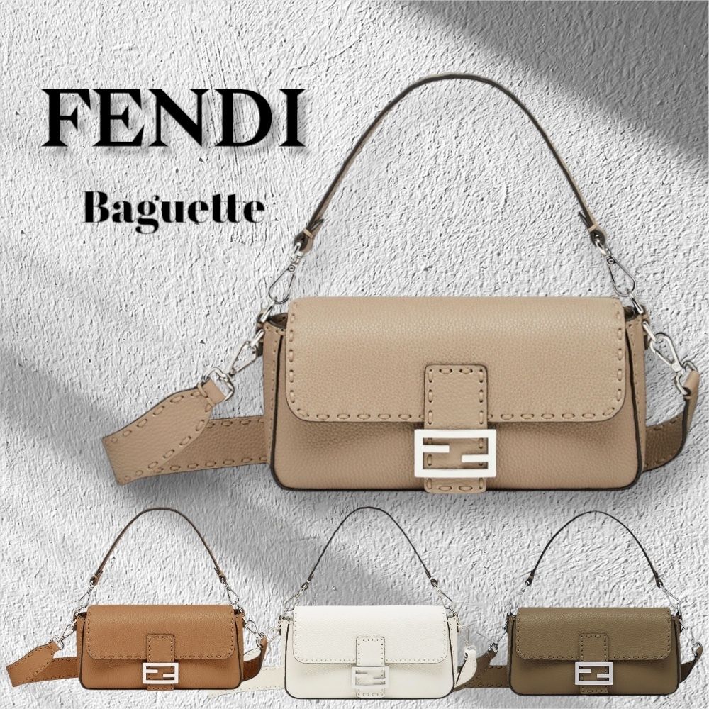 専門ショップ 612 セレリア Baguette FENDI＊ 手縫い バッグ＊送料込 レザー バッグ