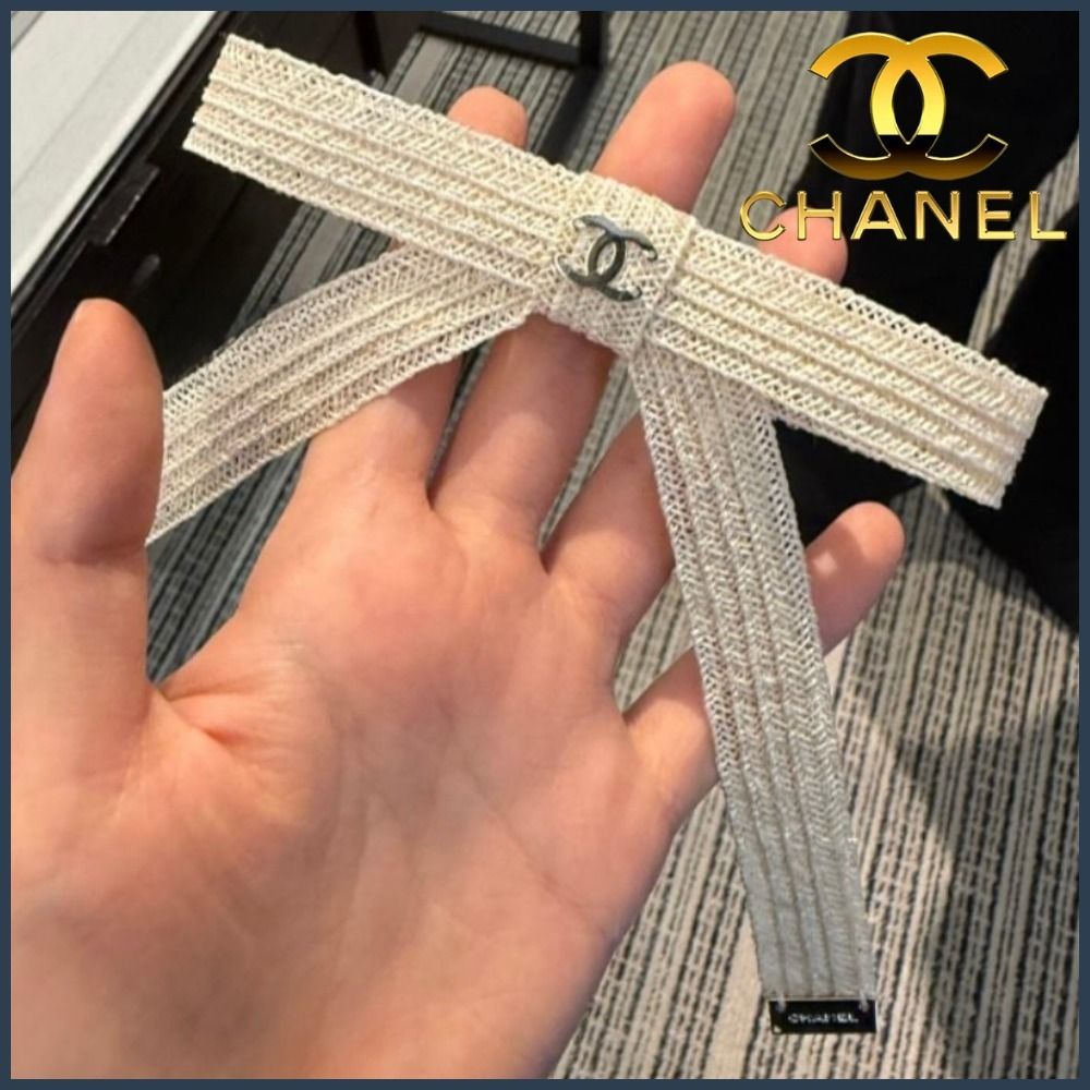【定番スタイルをアップデート】CHANEL シャネル バレッタ ボウ バレッタ - シルク ツイル、ブラック & エクリュ