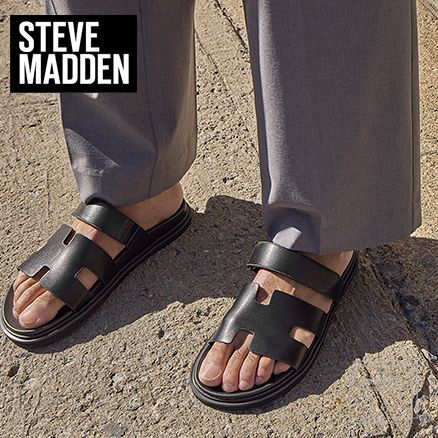 【Steve Madden】お洒落クロスストラップ・フットベッドサンダル Steve Madden】お洒落クロスストラップ・フットベッドサンダル