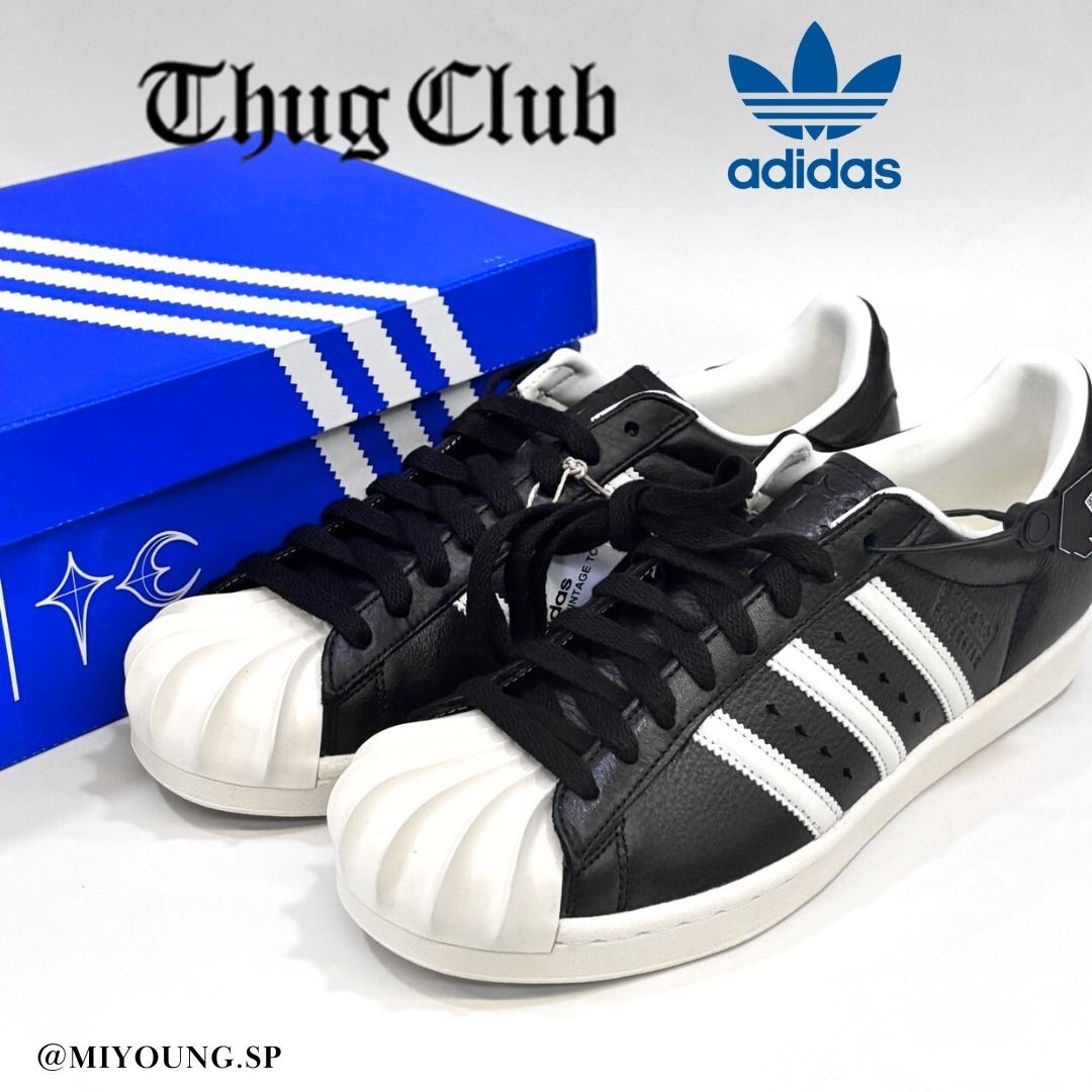 ◆コラボ商品◆THUG CLUB X ADIDAS SUPERSTAR VINTAGE◆正規品◆ Adidas x Thug Club Superstar Vintage Core Black Cream White