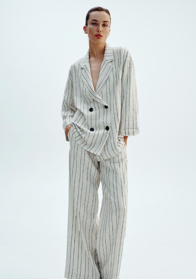 オンラインショップ スペイン発送 ZARA スパンコールストライプブレザー 今季新作 ジャケット・アウター