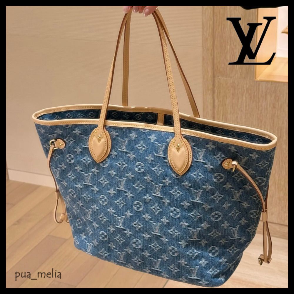 【ルイヴィトン】ネヴァーフル MM トートバッグ デニム LOUIS VUITTON （中古）ルイ ヴィトン ネヴァーフル MM トート