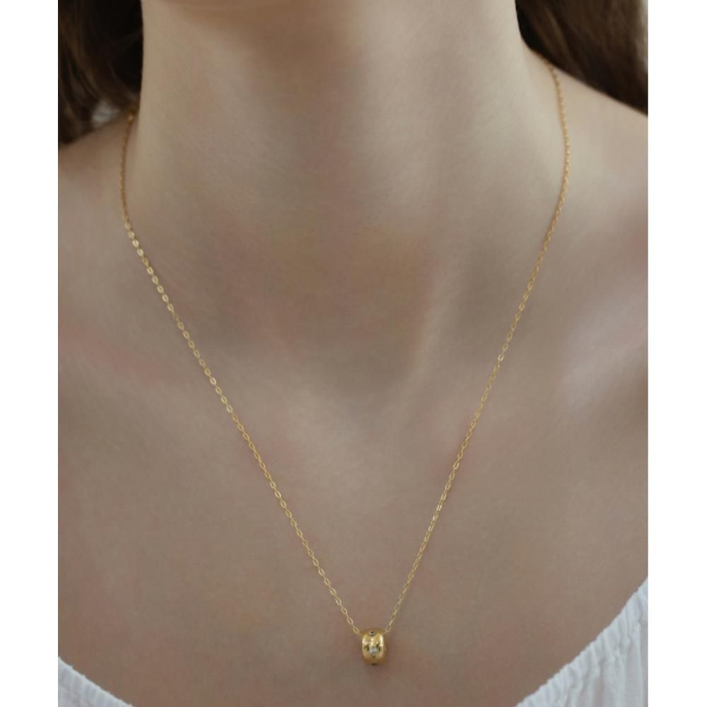 【TATIANA】Basic Ball Chain Necklace NZ2415〜ネックレス ☆ TATIANA☆ Silver 925 Bliss Initial Glow Ring Necklace NZ