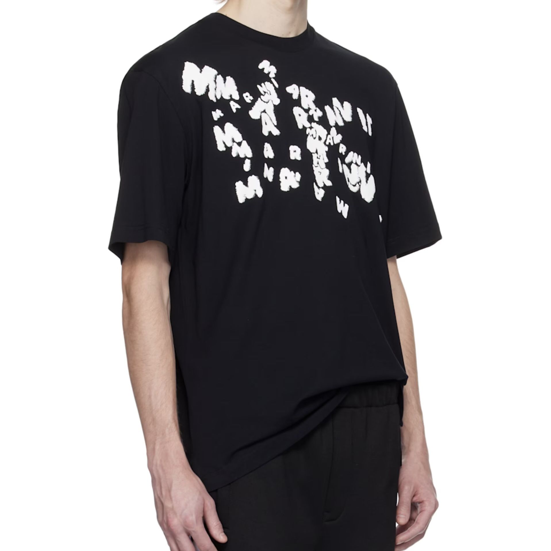 MARNI マルニ ブラック Tシャツ マルニカオスロゴ 関税送料込