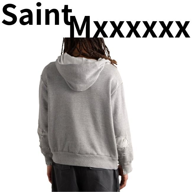 関税込【Saint Mxxxxxx】ロゴアップリケ付きフーディー 関税込【Saint Mxxxxxx】ロゴアップリケ付きフーディー (Saint