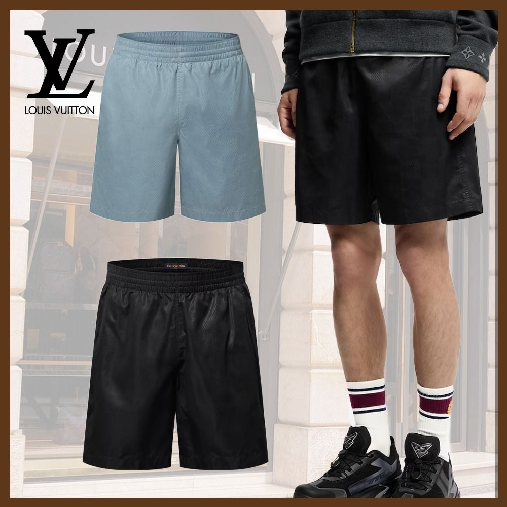 ■ヴィトン LOUIS VUITTON スイムウェア メンズM  水着 ダミエ 洗練されたデザイン☆】LV ダミエモチーフ スイムショーツ