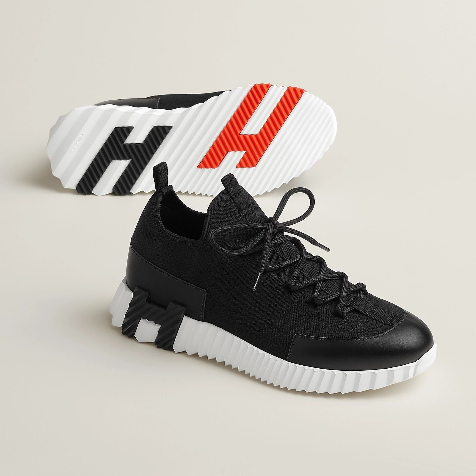 HERMES】メッシュ/カーフスキン ☆ slip-on Lift スニーカー