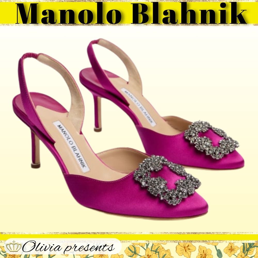 Manolo Blahnik>>ハンギシ デコルテ 70mm サテン Manolo Blahnik>>ハンギシ デコルテ 70mm サテン (Manolo