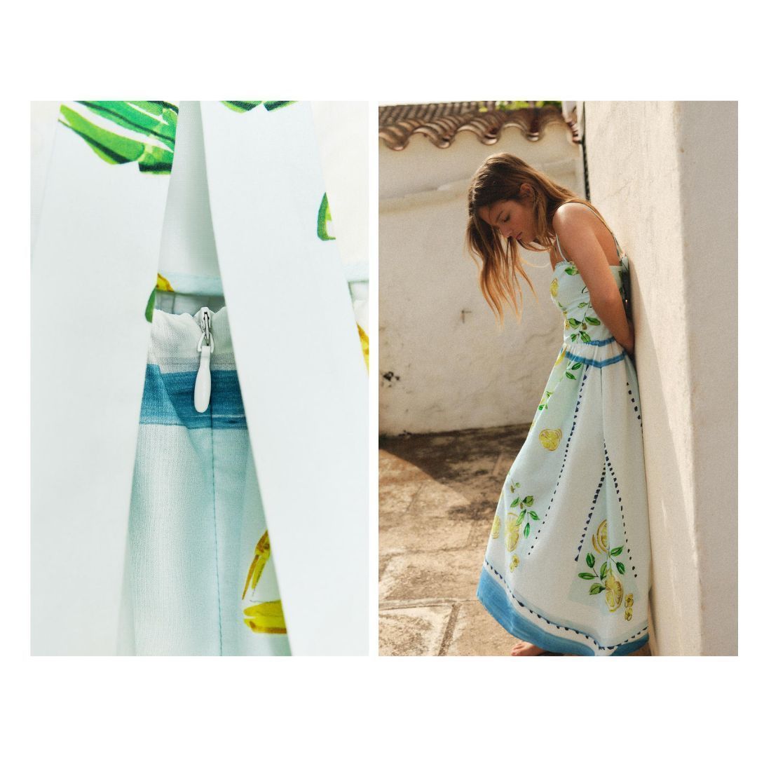 スペイン発送 ZARA レモンプリントポプリンドレス 可愛い！ 新作 org.jpg