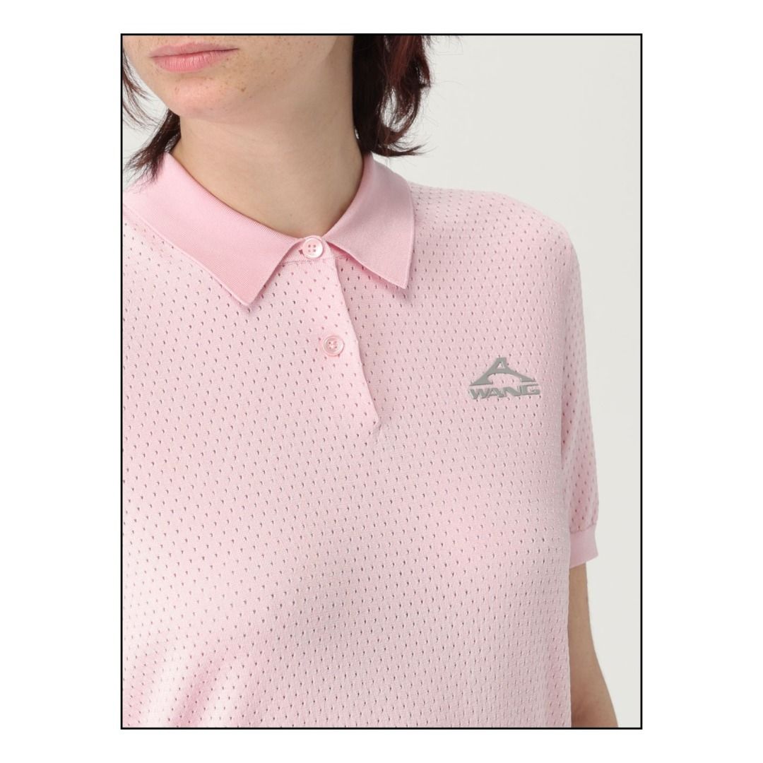 Tシャツ・カットソー ALEXANDER WANG Woman Polo Shirt Pink 4KC2251017 680 T by Alexander Wang】プリントロゴ入りポロシャツ ピンク (T by
