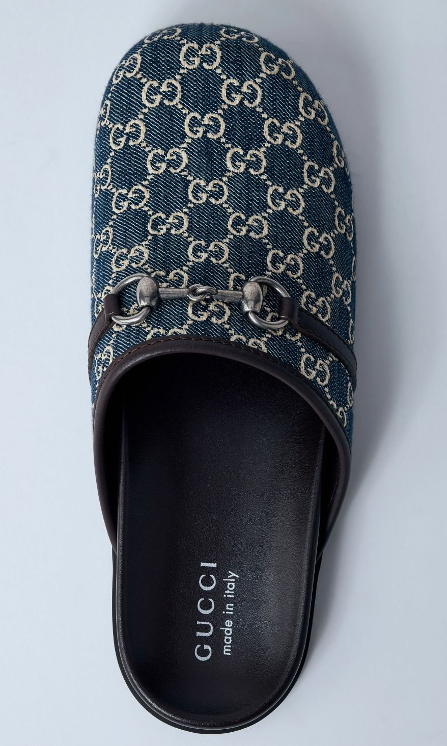 GUCCI GGデニムサンダル ブルー 数量限定 送料関税無料 大人気 Gucci デニム・ホースビット ミュール (GUCCI/サンダル